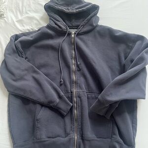 Brandy Melville blue sip up hoodie oversized fit - one size fits all